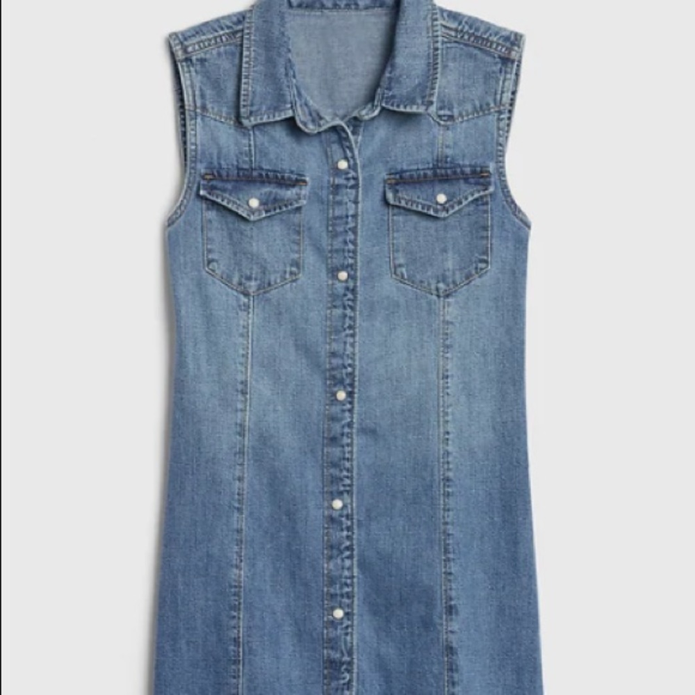 *New* Gap Kids Sleeveless Denim Dress (NWT) - Picture 2 of 6